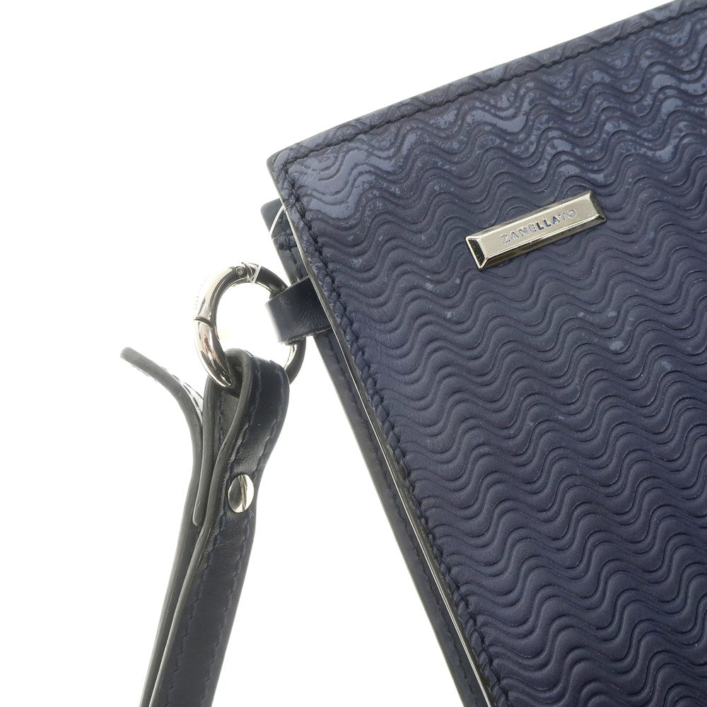 [Used] ZANELLATO Brandin Leather Clutch Bag Navy [Condition Rank C] [Men&