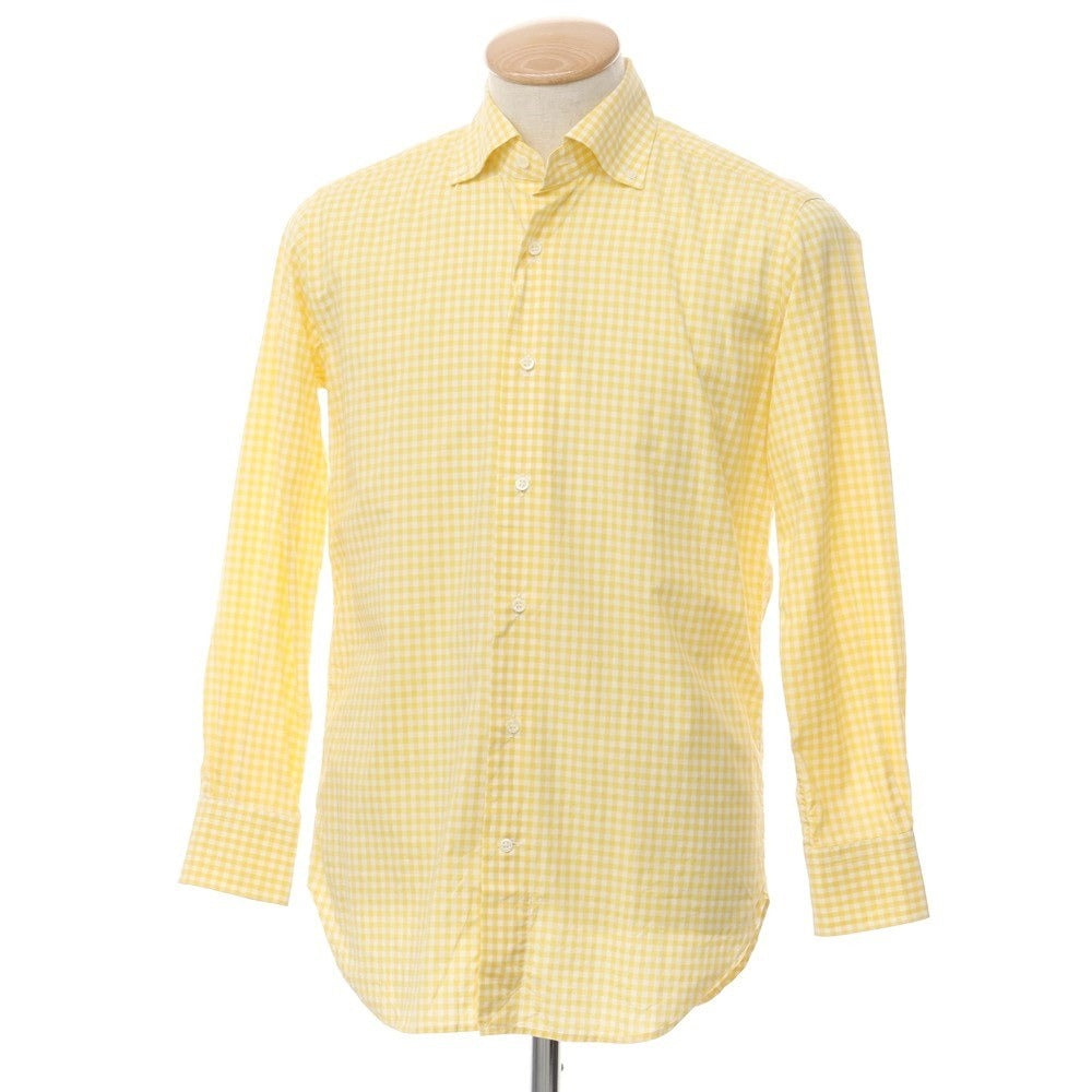 [Used] ORIAN Cotton Check Button-down Casual Shirt Yellow x White [Size 37] [YEL] [S/S/A/W] [Condition Rank C] [Men&