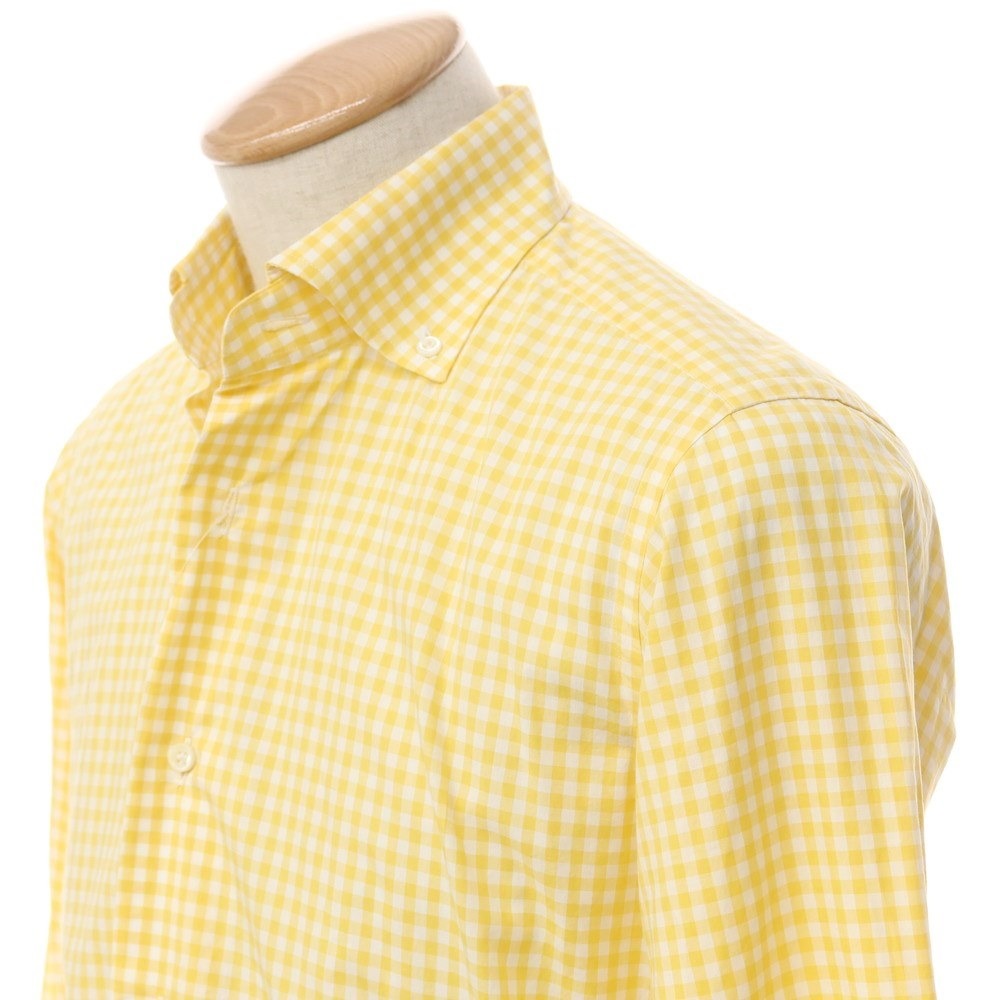 [Used] ORIAN Cotton Check Button-down Casual Shirt Yellow x White [Size 37] [YEL] [S/S/A/W] [Condition Rank C] [Men&