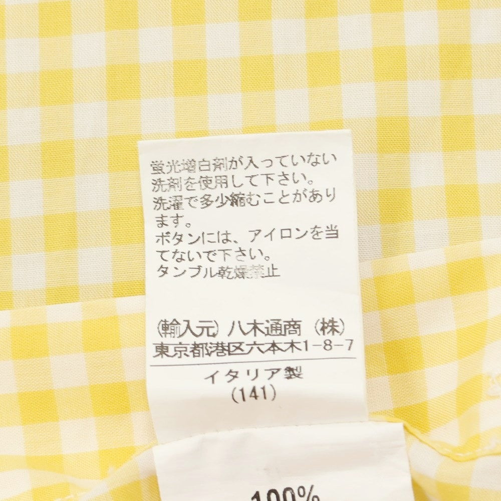 [Used] ORIAN Cotton Check Button-down Casual Shirt Yellow x White [Size 37] [YEL] [S/S/A/W] [Condition Rank C] [Men&