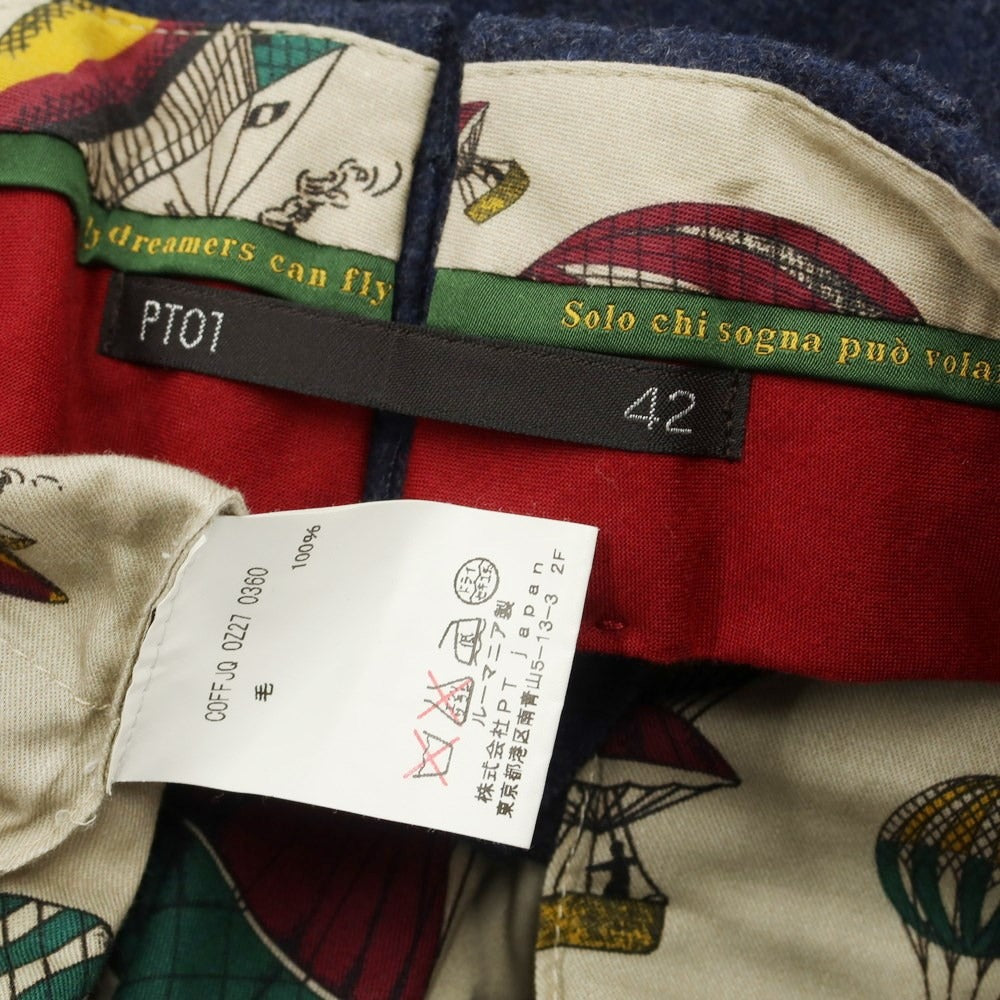[Used] PT01 Jacques Wool Dress Slacks Pants Navy [Size 42] [NVY] [A/W] [Condition Rank B] ​​[Men&