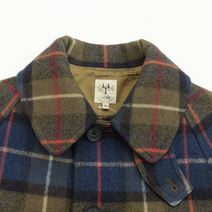 [Used] Scye Wool Check Balmac Coat Khaki Olive x Navy [Size 36] [KAK] [A/W] [Condition Rank C] [Men&