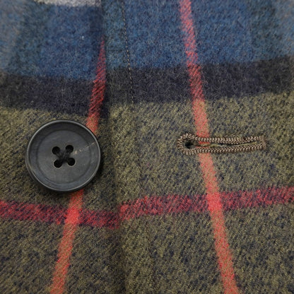 [Used] Scye Wool Check Balmac Coat Khaki Olive x Navy [Size 36] [KAK] [A/W] [Condition Rank C] [Men&