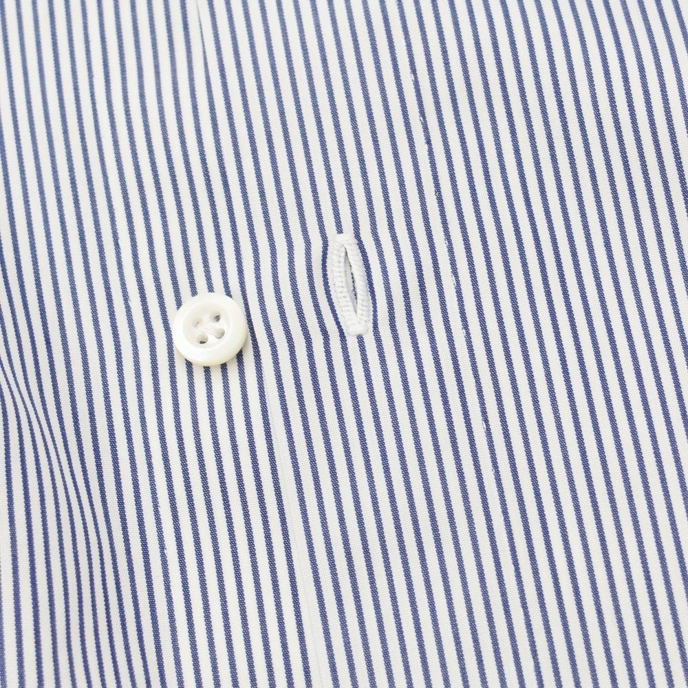 [Used] Luigi Borrelli Cotton Striped Semi-Wide Collar Dress Shirt White x Navy [Size 41] [WHT] [S/S/A/W] [Condition Rank B] ​​[Men&