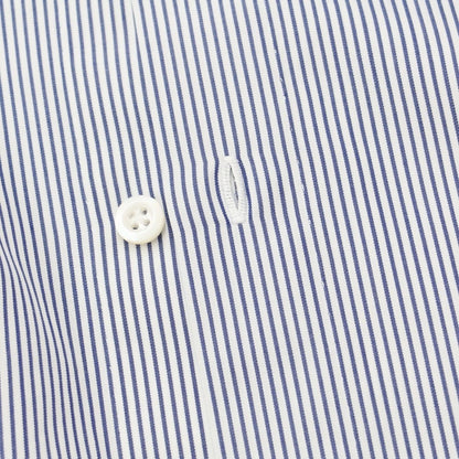 [Used] Luigi Borrelli Cotton Striped Semi-Wide Collar Dress Shirt White x Navy [Size 41] [WHT] [S/S/A/W] [Condition Rank B] ​​[Men&