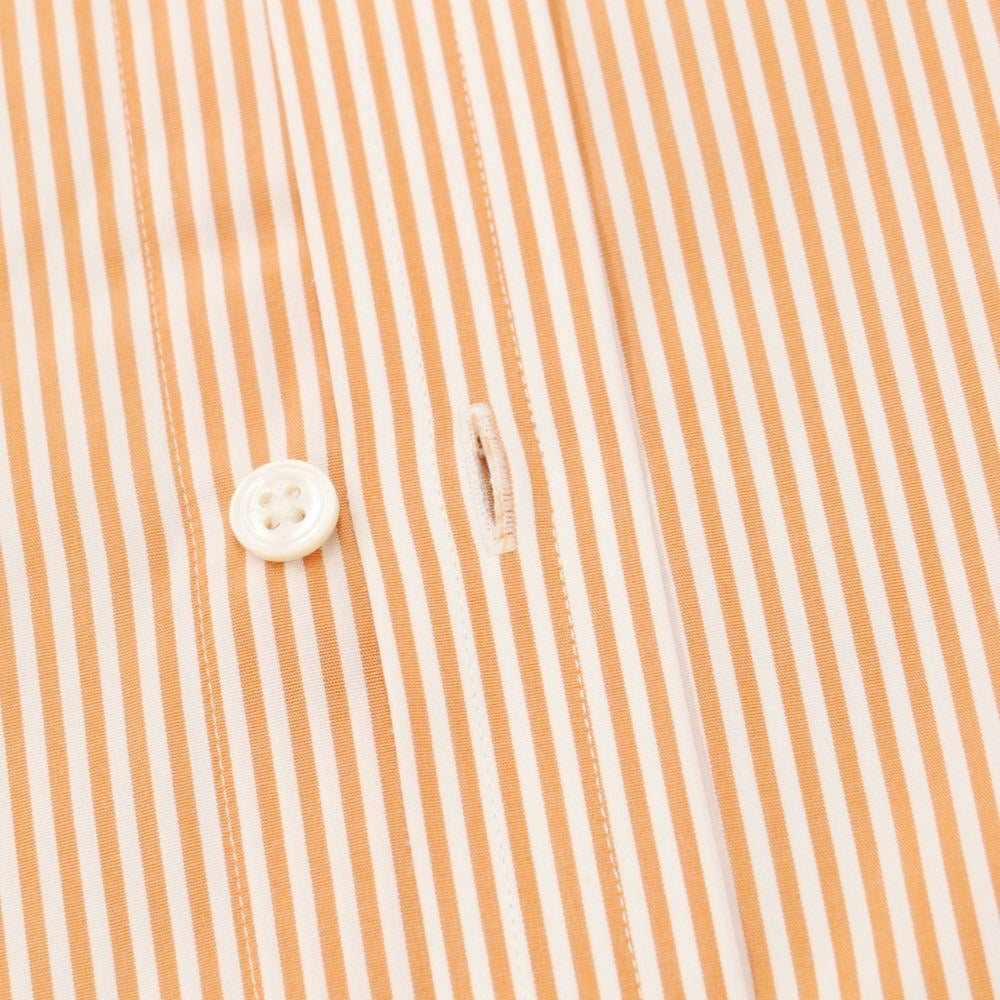 ターンブル＆アッサー Turnbull & Asser コットン ストライプ ダブルカフス ドレスシャツ オレンジxホワイト【サイズ表記なし（M位）】【メンズ】
