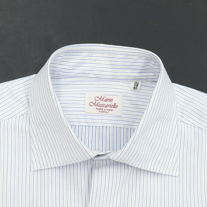 [Used] Mario Muscariello Striped Semi-Wide Collar Dress Shirt White x Blue [Size 40] [WHT] [S/S/A/W] [Condition Rank C] [Men&