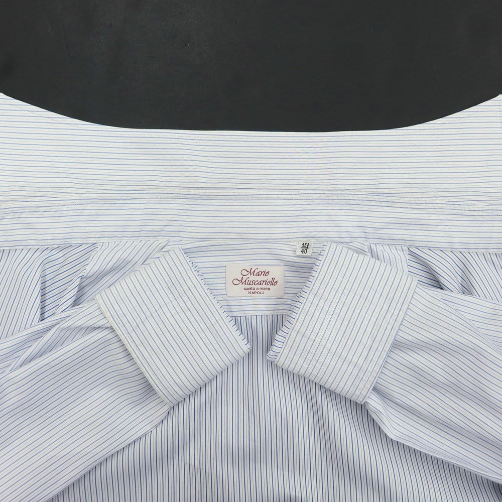 [Used] Mario Muscariello Striped Semi-Wide Collar Dress Shirt White x Blue [Size 40] [WHT] [S/S/A/W] [Condition Rank C] [Men&