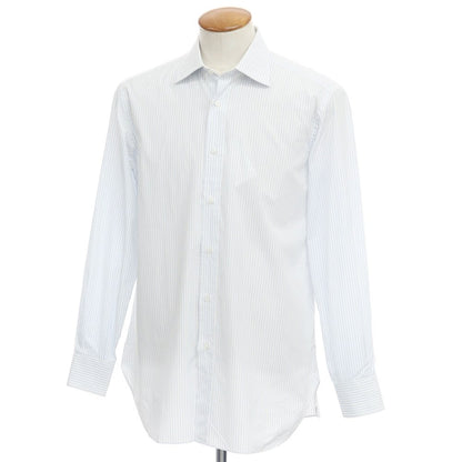 [Used] BURINI Striped Semi-Wide Collar Dress Shirt White x Light Blue [Size 40] [WHT] [S/S/A/W] [Condition Rank B] ​​[Men&