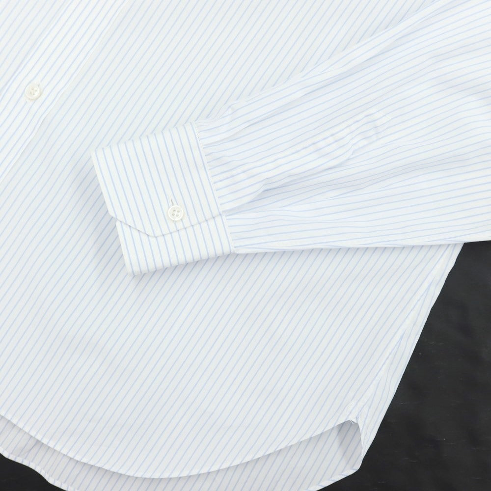 [Used] BURINI Striped Semi-Wide Collar Dress Shirt White x Light Blue [Size 40] [WHT] [S/S/A/W] [Condition Rank B] ​​[Men&