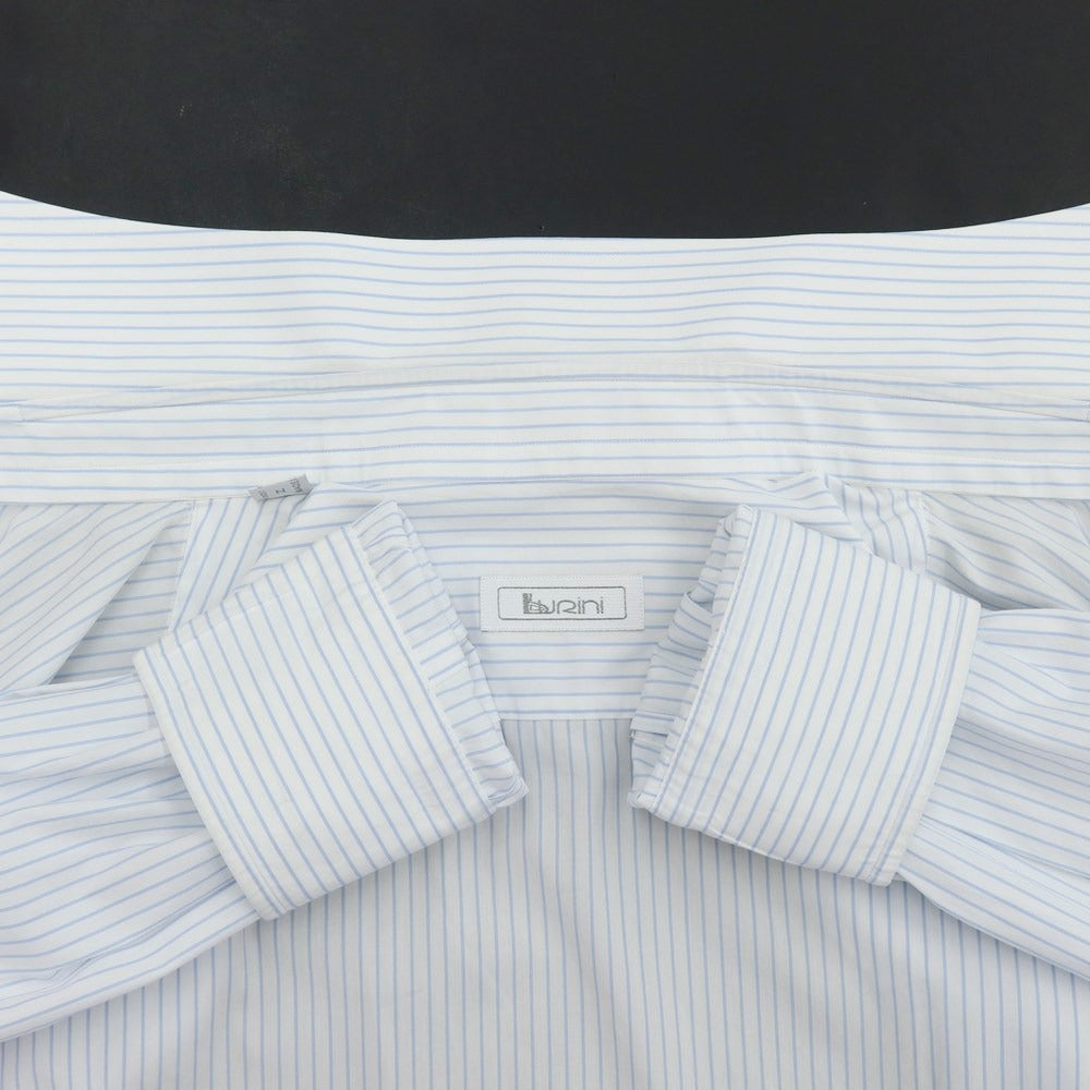 [Used] BURINI Striped Semi-Wide Collar Dress Shirt White x Light Blue [Size 40] [WHT] [S/S/A/W] [Condition Rank B] ​​[Men&