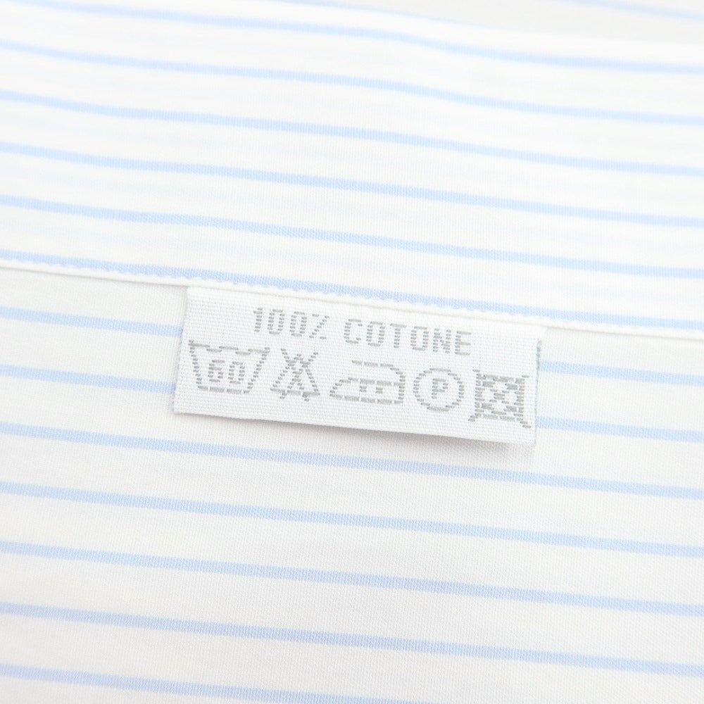 [Used] BURINI Striped Semi-Wide Collar Dress Shirt White x Light Blue [Size 40] [WHT] [S/S/A/W] [Condition Rank B] ​​[Men&