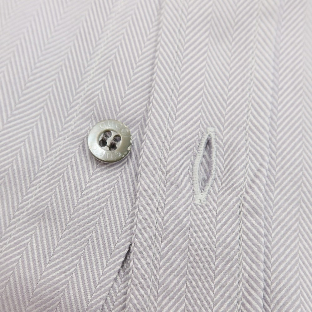 [Used] Gucci Herringbone Cotton Dress Shirt, Grey [Size 41] [GRY] [S/S/A/W] [Condition Rank C] [Men&