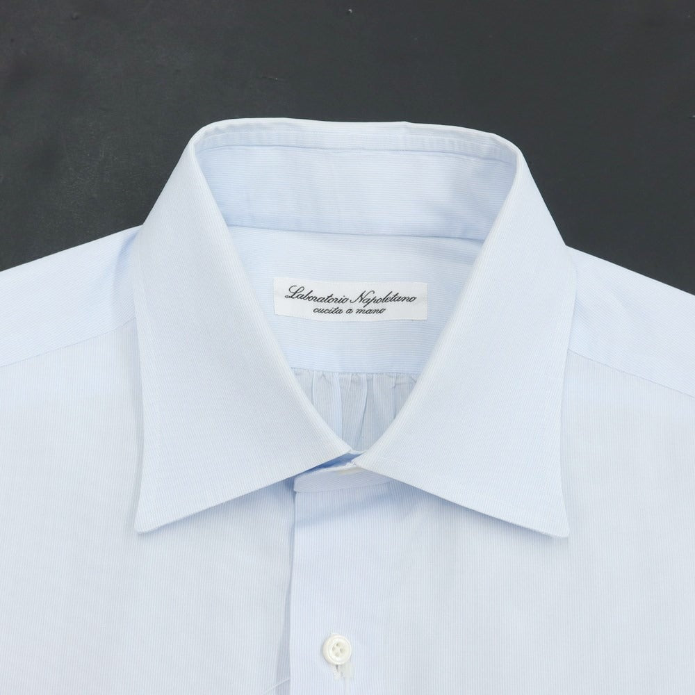 [Used] Laboratorio Napoletano striped dress shirt, light blue [size 41] [BLU] [S/S/A/W] [Condition rank C] [Men&