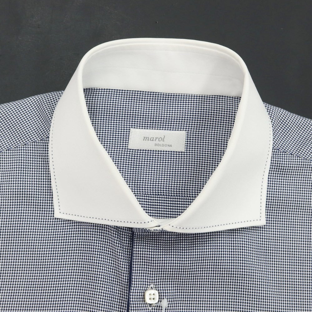 [Used] Marol Check Cleric Dress Shirt Navy x White [Size 41] [NVY] [S/S/A/W] [Condition Rank C] [Men&