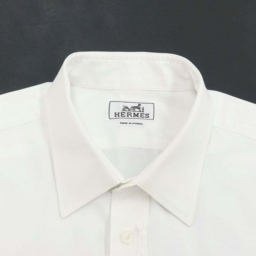 [Used] Hermes Broad Cotton Dress Shirt White [Size 42] [WHT] [S/S/A/W] [Condition Rank C] [Men&