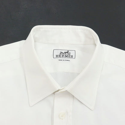 [Used] Hermes Broad Cotton Dress Shirt White [Size 42] [WHT] [S/S/A/W] [Condition Rank C] [Men&