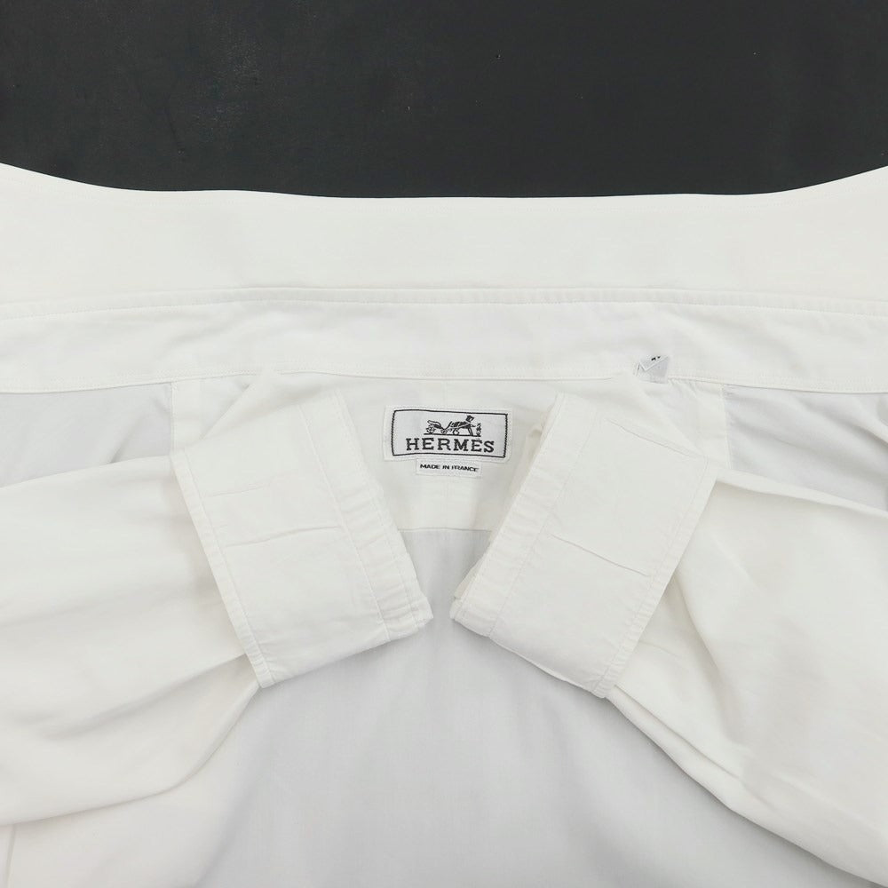 [Used] Hermes Broad Cotton Dress Shirt White [Size 42] [WHT] [S/S/A/W] [Condition Rank C] [Men&