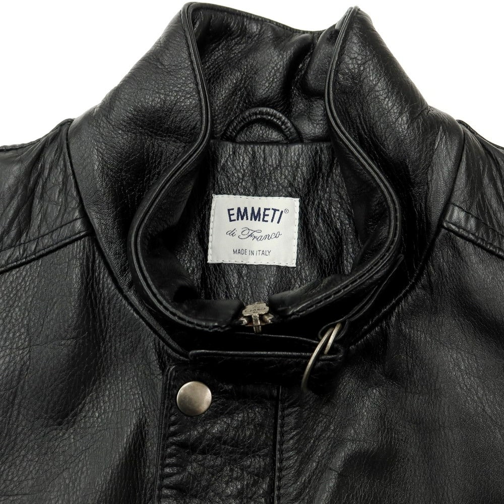 [Used] EMMETI WHITEY BEAMS special order calf leather padded jacket blouson black [size 48] [BLK] [A/W] [condition rank B] ​​[men&