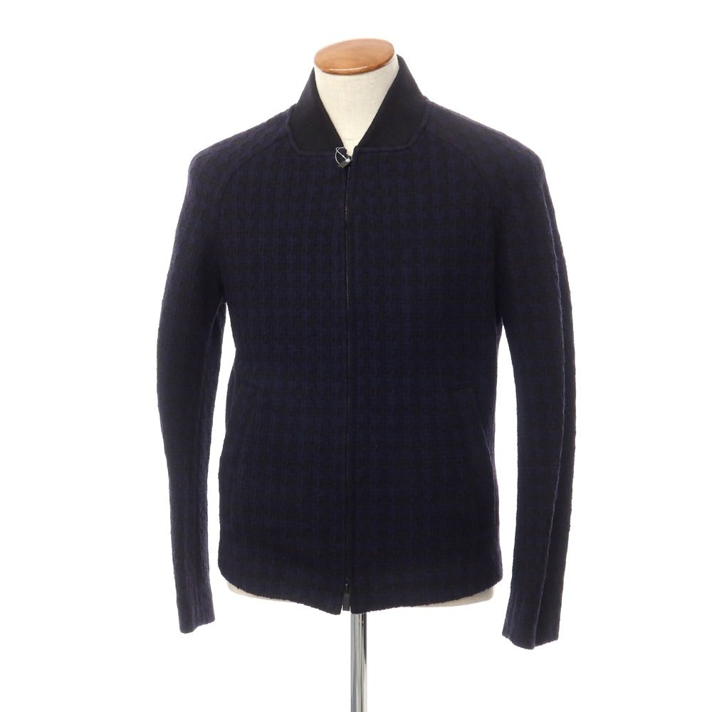 [Used] [Unused] ARMANI COLLEZIONI Wool Acrylic Nylon Zip-up Blouson Navy x Black [Size 48] [NVY] [A/W] [Condition Rank S] [Men&