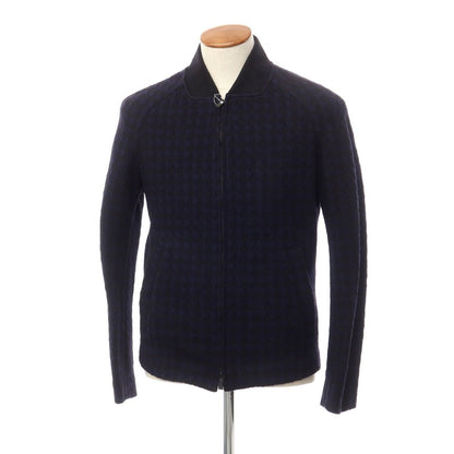 [Used] [Unused] ARMANI COLLEZIONI Wool Acrylic Nylon Zip-up Blouson Navy x Black [Size 48] [NVY] [A/W] [Condition Rank S] [Men&