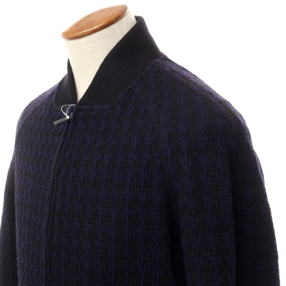 [Used] [Unused] ARMANI COLLEZIONI Wool Acrylic Nylon Zip-up Blouson Navy x Black [Size 48] [NVY] [A/W] [Condition Rank S] [Men&