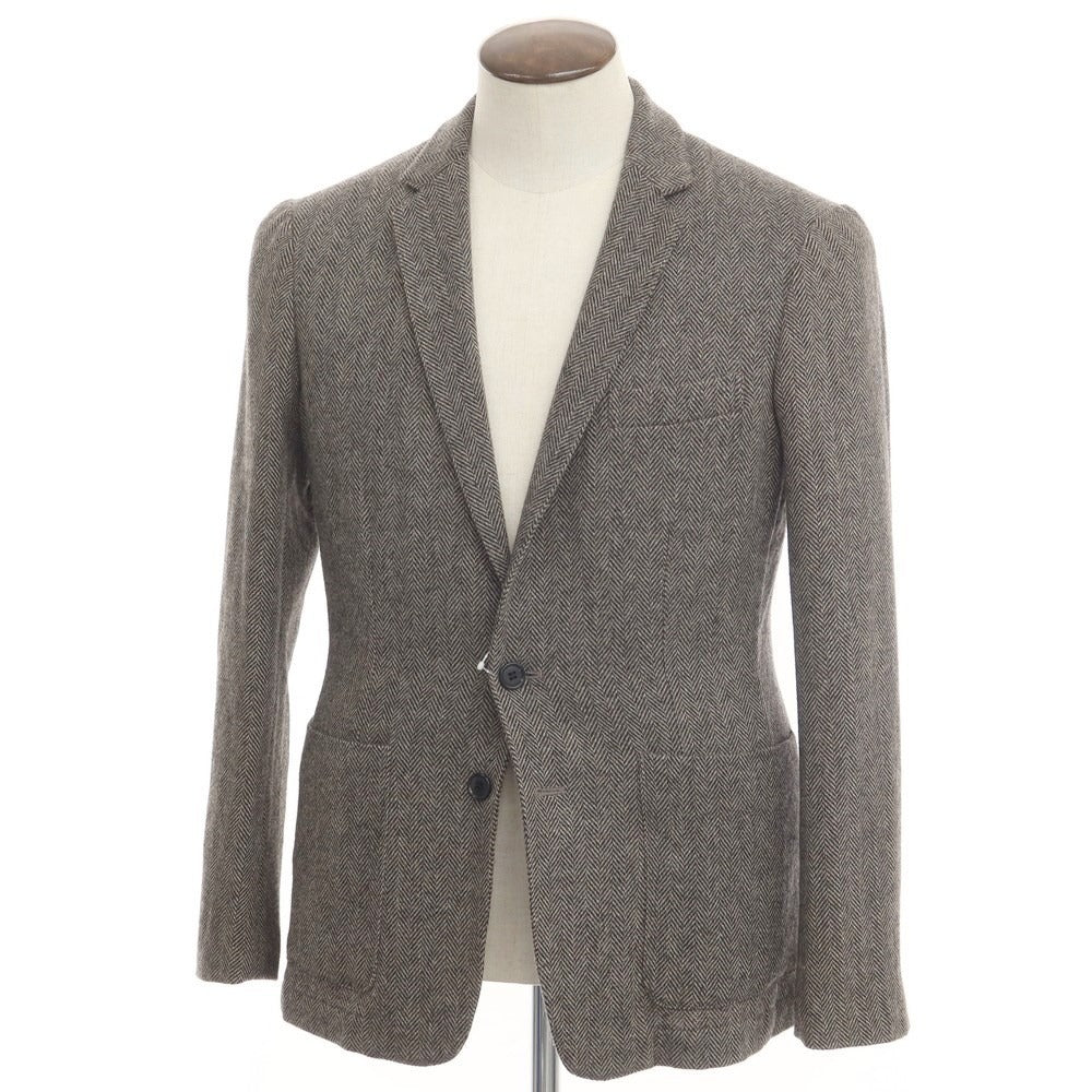 [Used] Benetton Wool Polyester Herringbone 2B Casual Jacket Warm Gray [Size L] [GRY] [A/W] [Condition Rank B] ​​[Men&