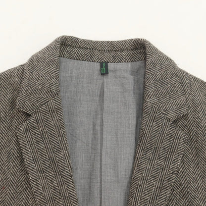 [Used] Benetton Wool Polyester Herringbone 2B Casual Jacket Warm Gray [Size L] [GRY] [A/W] [Condition Rank B] ​​[Men&