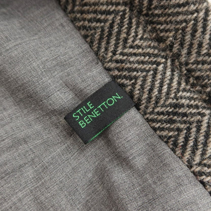 [Used] Benetton Wool Polyester Herringbone 2B Casual Jacket Warm Gray [Size L] [GRY] [A/W] [Condition Rank B] ​​[Men&