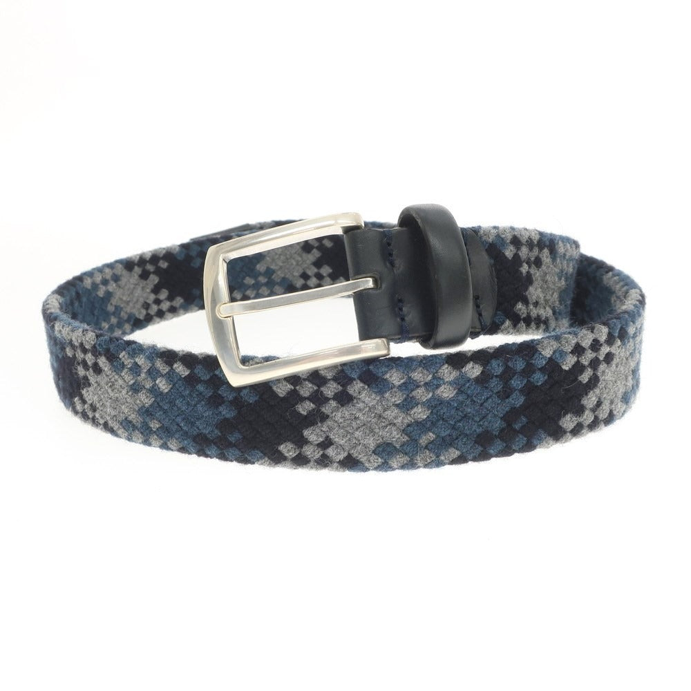 [Used] JACOB COHEN wool mesh belt, navy x gray [size 33/34] [NVY] [S/S/A/W] [Condition rank B] ​​[Men&