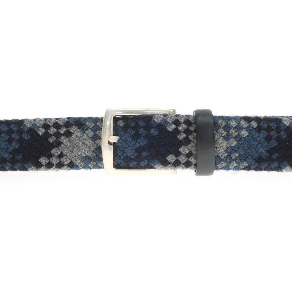 [Used] JACOB COHEN wool mesh belt, navy x gray [size 33/34] [NVY] [S/S/A/W] [Condition rank B] ​​[Men&