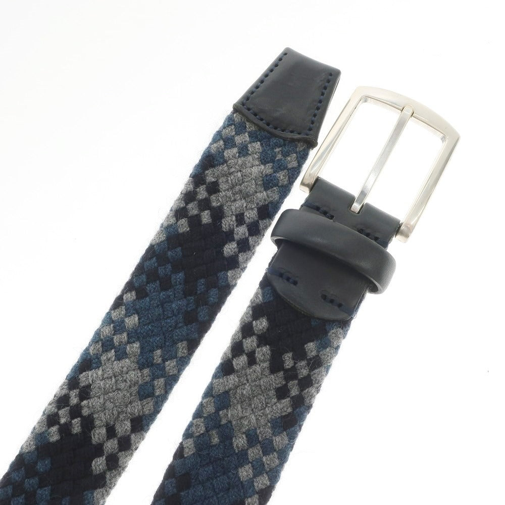 [Used] JACOB COHEN wool mesh belt, navy x gray [size 33/34] [NVY] [S/S/A/W] [Condition rank B] ​​[Men&