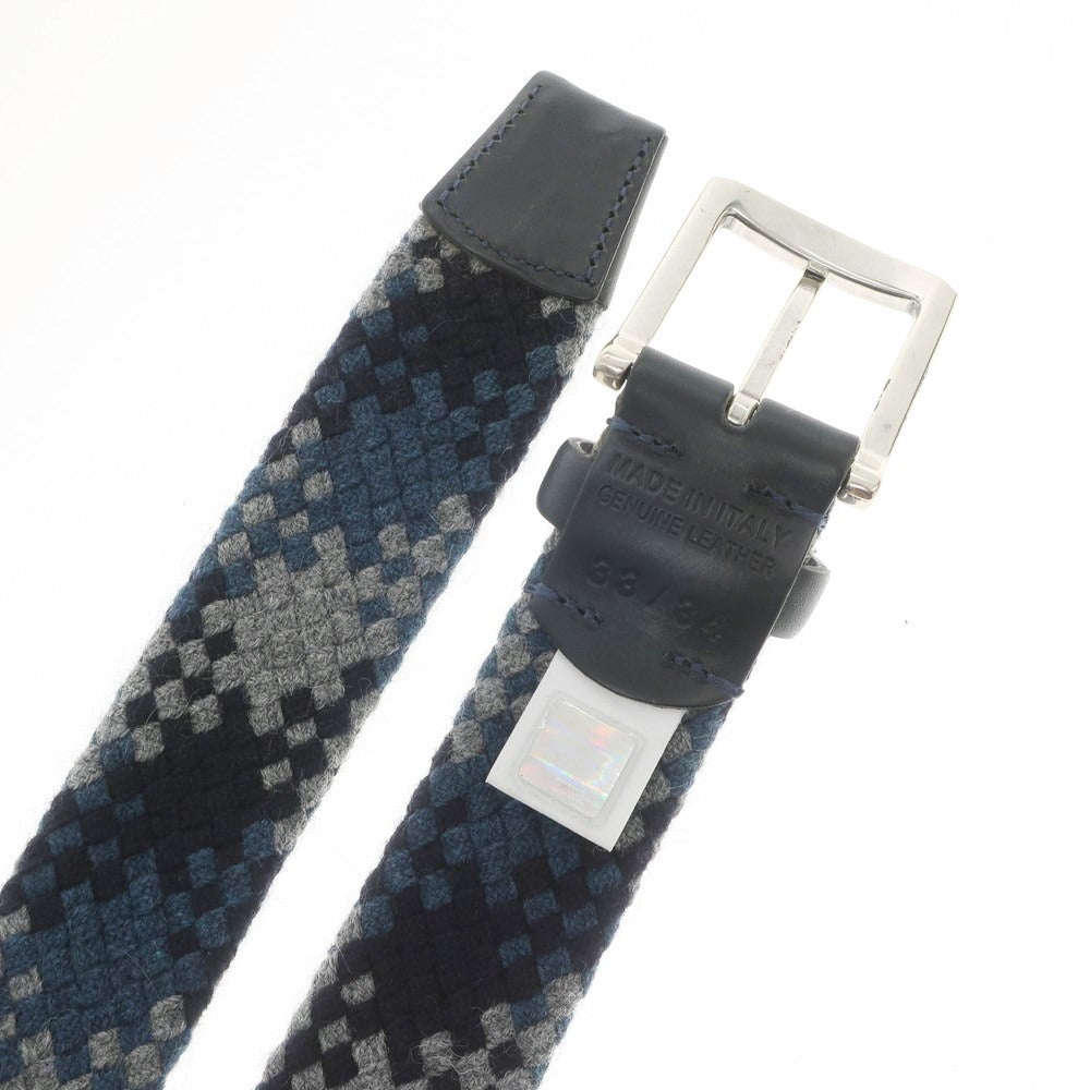 [Used] JACOB COHEN wool mesh belt, navy x gray [size 33/34] [NVY] [S/S/A/W] [Condition rank B] ​​[Men&