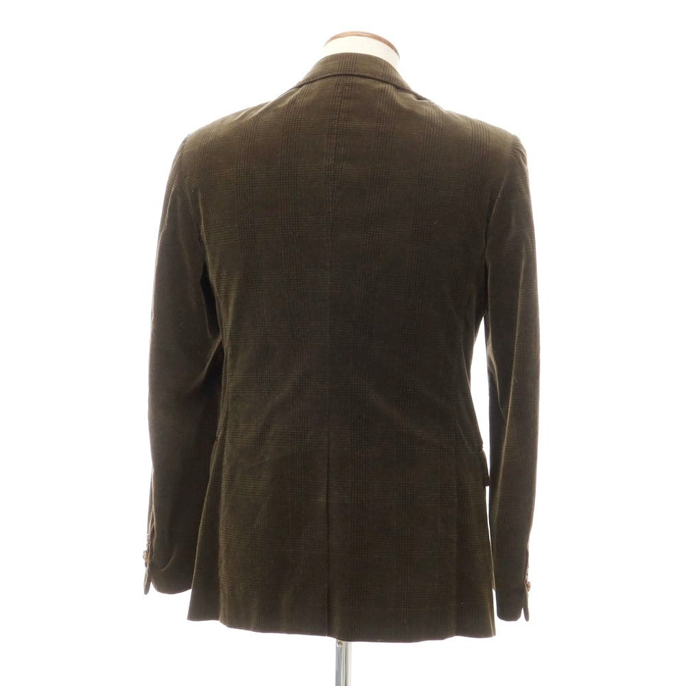 [Used] Belvest Velour Cotton Cashmere Check Jacket Olive [Size 46] [GRN] [A/W] [Condition Rank C] [Men&