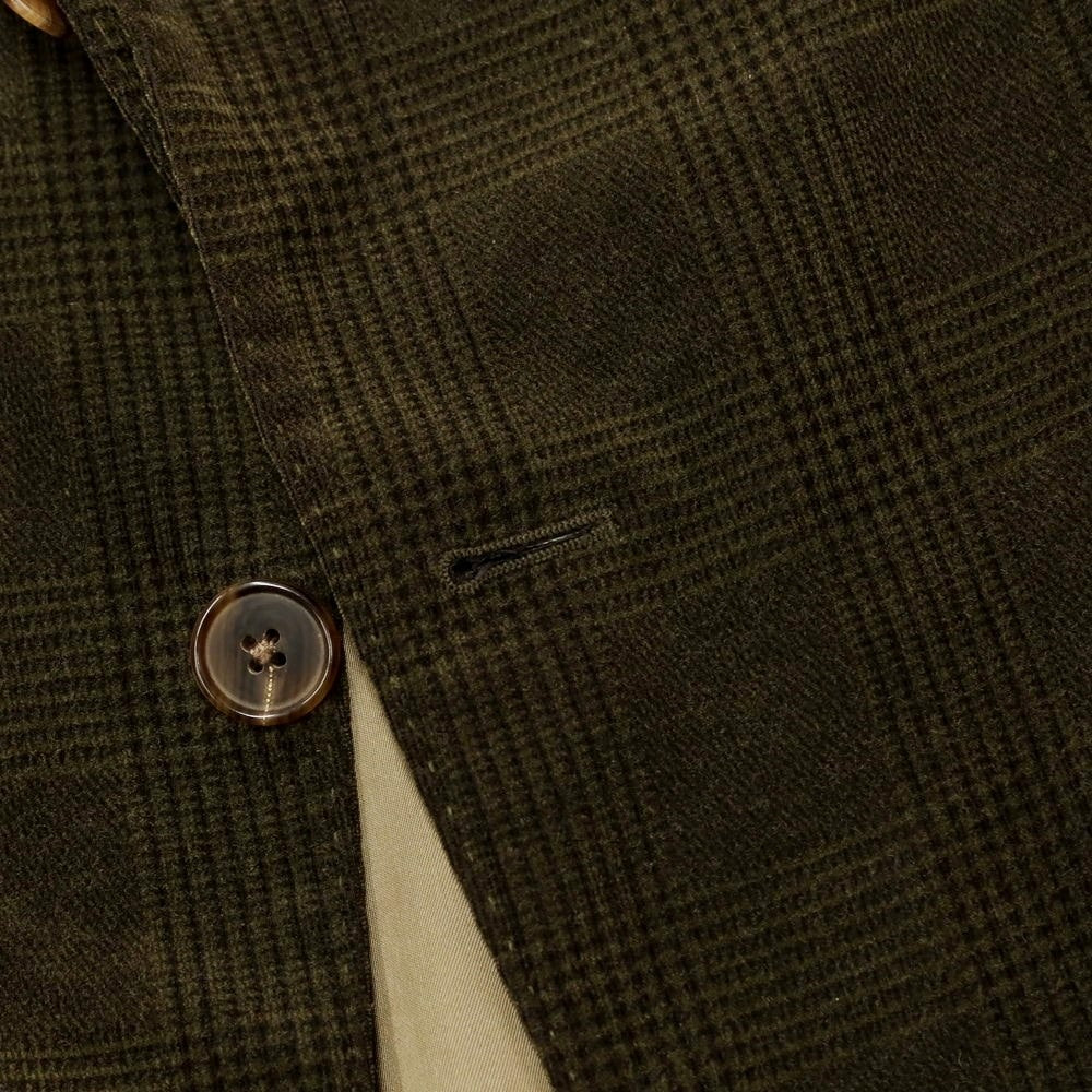 [Used] Belvest Velour Cotton Cashmere Check Jacket Olive [Size 46] [GRN] [A/W] [Condition Rank C] [Men&