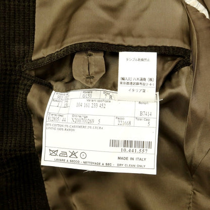 [Used] Belvest Velour Cotton Cashmere Check Jacket Olive [Size 46] [GRN] [A/W] [Condition Rank C] [Men&