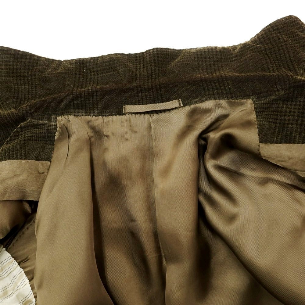 [Used] Belvest Velour Cotton Cashmere Check Jacket Olive [Size 46] [GRN] [A/W] [Condition Rank C] [Men&