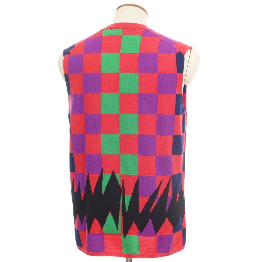 [Used] COMME des GARCONS HOMME PLUS Spring/Summer 2023 Wool Acrylic Knit Vest Pink Red x Purple [Size M] [RED] [A/W] [Condition Rank A] [Men&