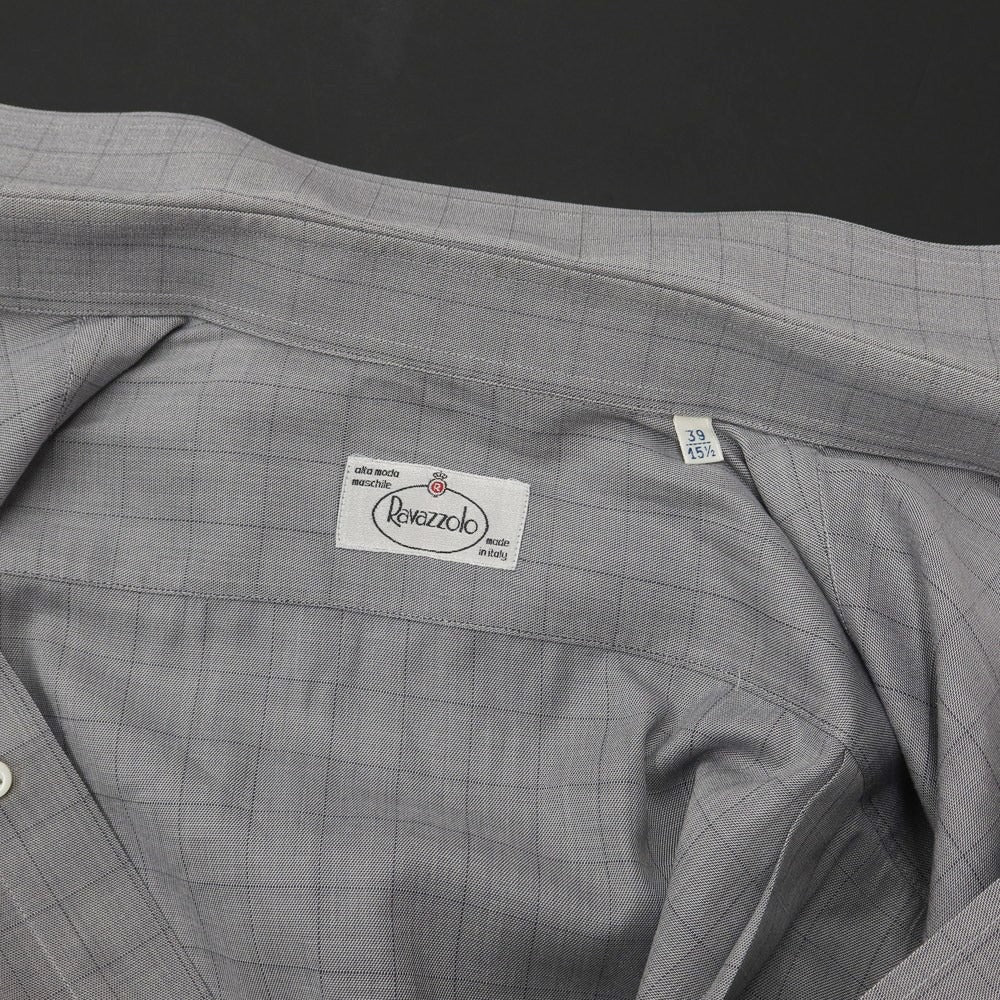 [Used] RAVAZZOLO Cotton Check Regular Collar Casual Shirt Gray [Size 39] [GRY] [S/S/A/W] [Condition Rank C] [Men&