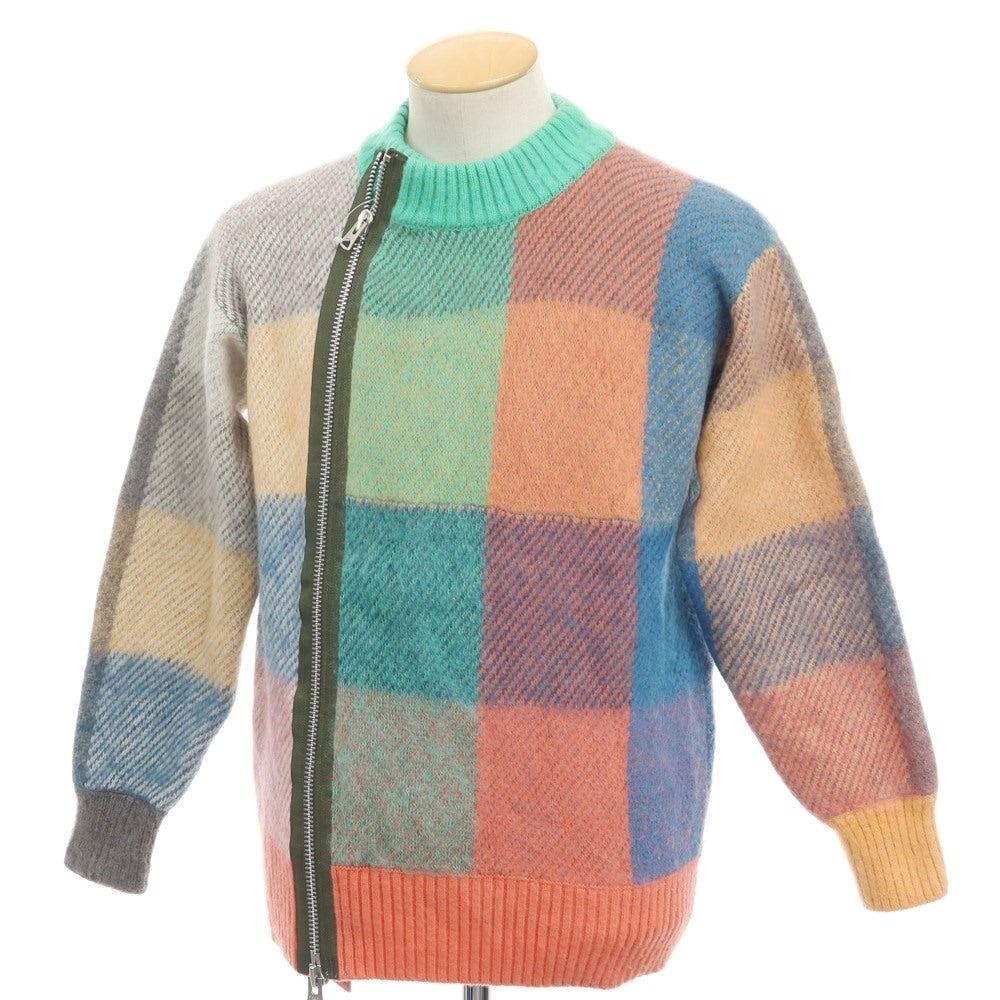 [Used] Sacai 2022 Fall/Winter Plaid Knit Blouson Wool Mohair Knit Blouson Multicolor [Size 1] [MLT] [A/W] [Condition Rank B] ​​[Men&