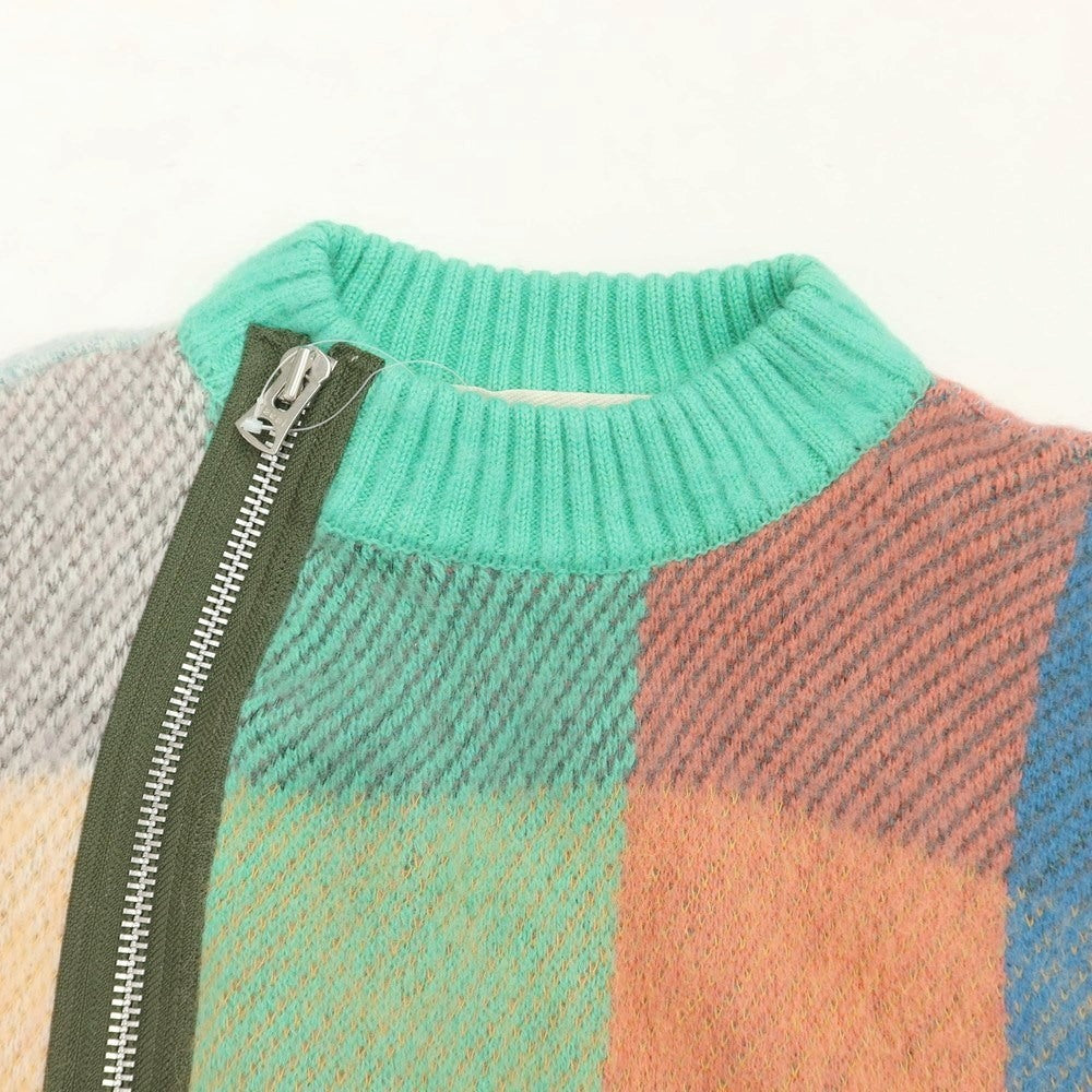 [Used] Sacai 2022 Fall/Winter Plaid Knit Blouson Wool Mohair Knit Blouson Multicolor [Size 1] [MLT] [A/W] [Condition Rank B] ​​[Men&