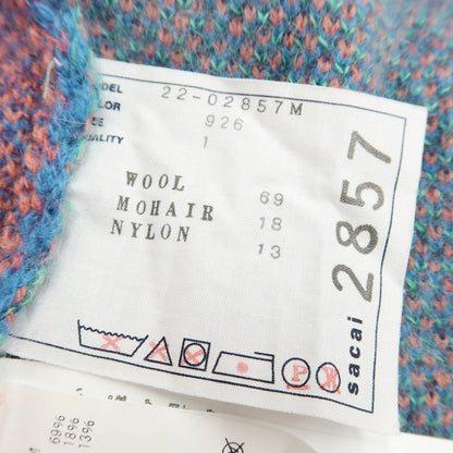 [Used] Sacai 2022 Fall/Winter Plaid Knit Blouson Wool Mohair Knit Blouson Multicolor [Size 1] [MLT] [A/W] [Condition Rank B] ​​[Men&
