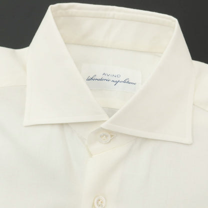 [Used] AVINO Cotton Cashmere Wide Collar Dress Shirt Ivory [Size 37] [WHT] [S/S/A/W] [Condition Rank A] [Men&