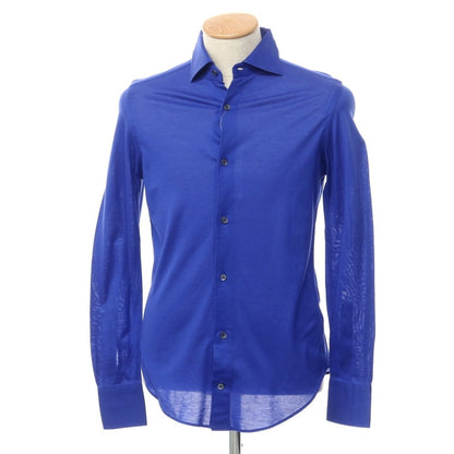 [Used] Cesare Attolini Cotton Pique Wide Collar Casual Shirt Royal Blue [Size 37] [BLU] [S/S/A/W] [Condition Rank B] ​​[Men&