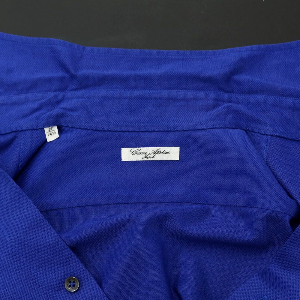 [Used] Cesare Attolini Cotton Pique Wide Collar Casual Shirt Royal Blue [Size 37] [BLU] [S/S/A/W] [Condition Rank B] ​​[Men&