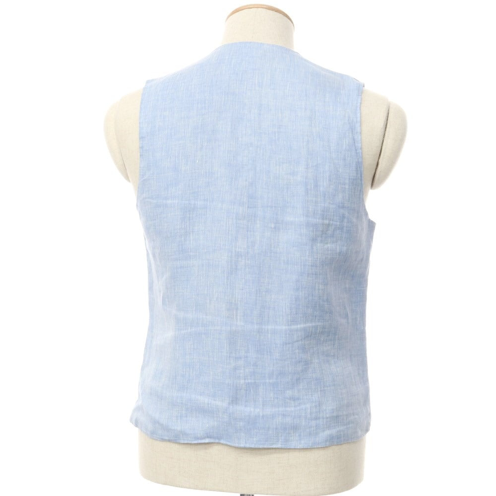 [Used] Mario Muscariello Linen Check Gilet Vest Blue x Purple [44] [Condition Rank C] [Men&