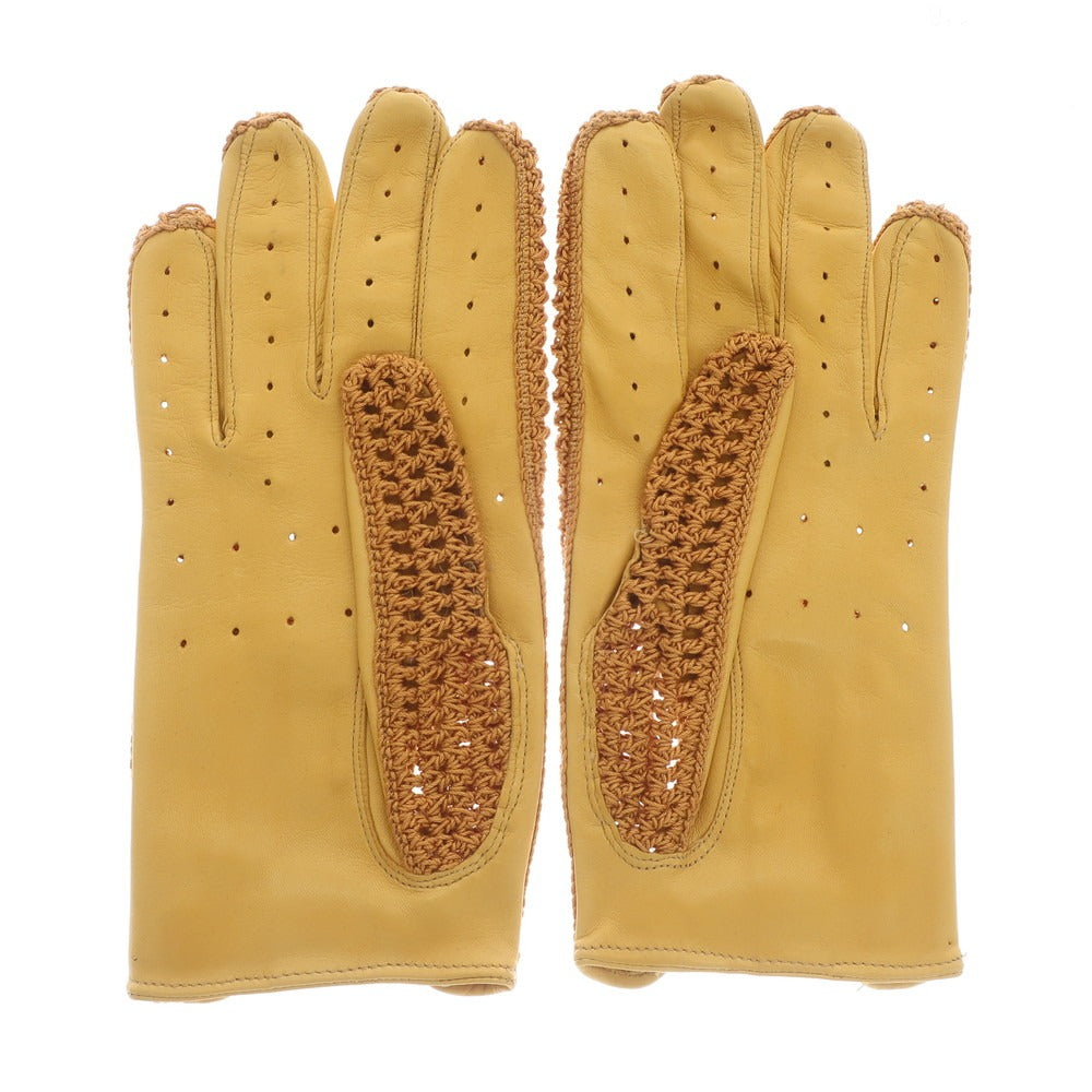 [Used] PIUMELLI Leather Mesh Gloves Camel Color [Size 7 1/2] [BRW] [A/W] [Condition Rank B] ​​[Men&