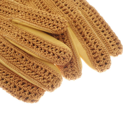 [Used] PIUMELLI Leather Mesh Gloves Camel Color [Size 7 1/2] [BRW] [A/W] [Condition Rank B] ​​[Men&