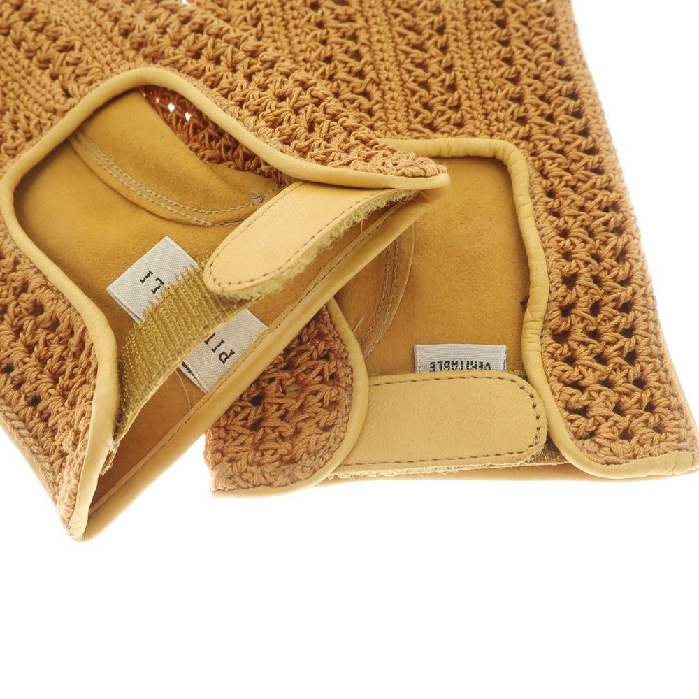 [Used] PIUMELLI Leather Mesh Gloves Camel Color [Size 7 1/2] [BRW] [A/W] [Condition Rank B] ​​[Men&