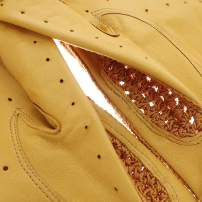 [Used] PIUMELLI Leather Mesh Gloves Camel Color [Size 7 1/2] [BRW] [A/W] [Condition Rank B] ​​[Men&